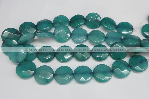 CCN263 15.5 inches 25mm faceted coin candy jade beads wholesale