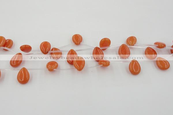 CCN2679 Top-drilled 13*18mm flat teardrop candy jade beads