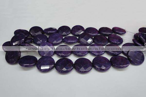 CCN268 15.5 inches 25mm faceted coin candy jade beads wholesale