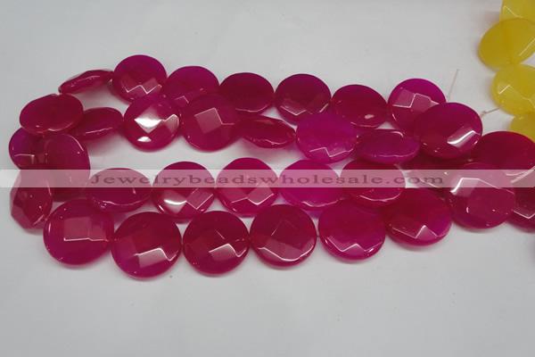 CCN270 15.5 inches 25mm faceted coin candy jade beads wholesale