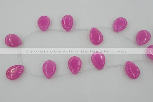 CCN2700 Top-drilled 18*25mm flat teardrop candy jade beads