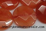 CCN271 15.5 inches 25mm faceted coin candy jade beads wholesale