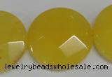 CCN280 15.5 inches 30mm faceted coin candy jade beads wholesale