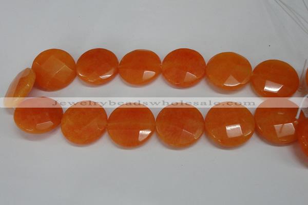 CCN281 15.5 inches 30mm faceted coin candy jade beads wholesale