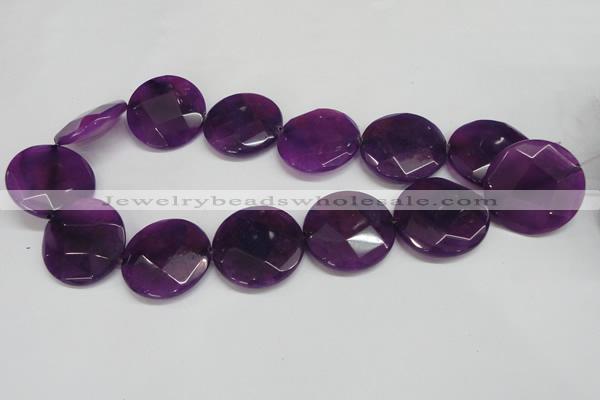 CCN286 15.5 inches 30mm faceted coin candy jade beads wholesale