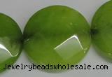 CCN288 15.5 inches 30mm faceted coin candy jade beads wholesale