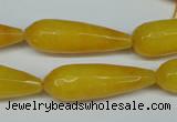 CCN2886 15.5 inches 10*30mm faceted teardrop candy jade beads