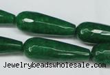 CCN2888 15.5 inches 10*30mm faceted teardrop candy jade beads