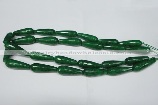 CCN2888 15.5 inches 10*30mm faceted teardrop candy jade beads