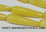 CCN2892 15.5 inches 10*40mm faceted teardrop candy jade beads