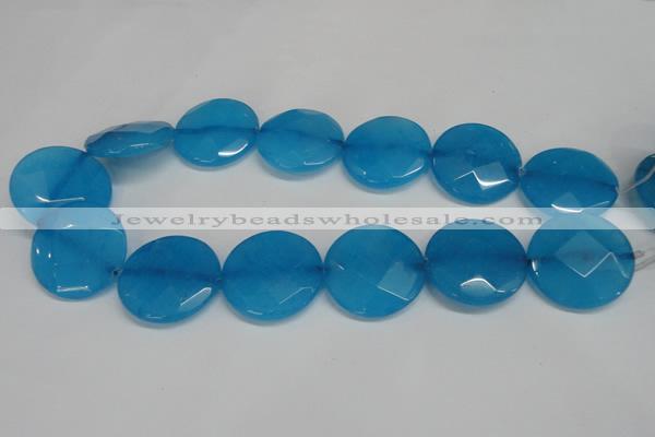 CCN290 15.5 inches 30mm faceted coin candy jade beads wholesale