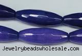 CCN2894 15.5 inches 10*40mm faceted teardrop candy jade beads