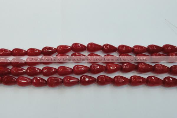 CCN3003 15.5 inches 10*15mm faceted teardrop candy jade beads