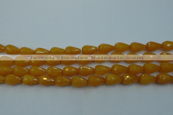 CCN3006 15.5 inches 10*15mm faceted teardrop candy jade beads