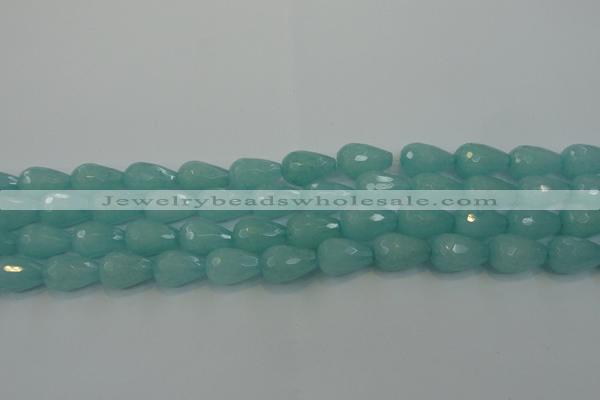 CCN3008 15.5 inches 10*15mm faceted teardrop candy jade beads