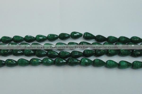 CCN3012 15.5 inches 10*15mm faceted teardrop candy jade beads