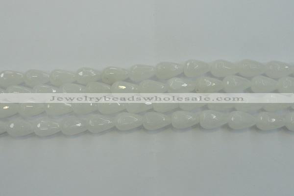 CCN3016 15.5 inches 10*15mm faceted teardrop candy jade beads