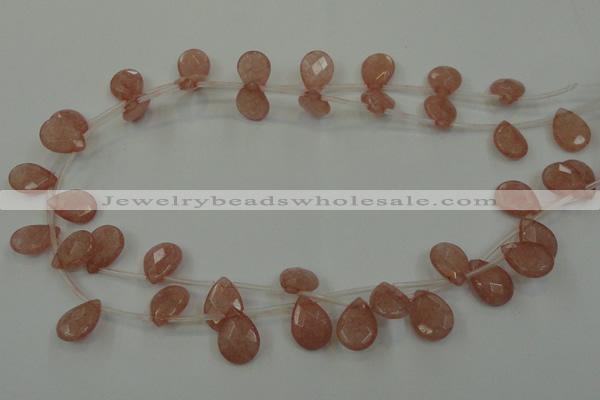 CCN3020 15.5 inches 10*14mm briolette candy jade beads wholesale