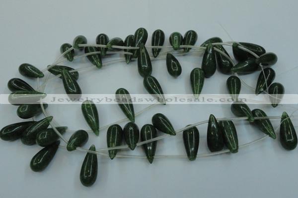 CCN3026 15.5 inches 10*25mm teardrop candy jade beads wholesale