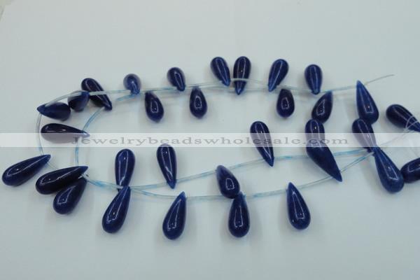 CCN3027 15.5 inches 10*25mm teardrop candy jade beads wholesale