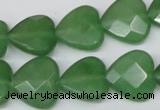 CCN346 15.5 inches 15*15mm faceted heart candy jade beads wholesale