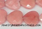 CCN356 15.5 inches 20*20mm faceted heart candy jade beads wholesale