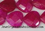 CCN358 15.5 inches 20*20mm faceted heart candy jade beads