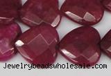 CCN359 15.5 inches 20*20mm faceted heart candy jade beads wholesale