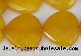 CCN370 15.5 inches 25*25mm faceted heart candy jade beads wholesale