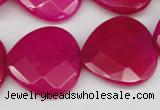 CCN373 15.5 inches 25*25mm faceted heart candy jade beads wholesale