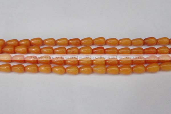 CCN3750 15.5 inches 8*12mm teardrop candy jade beads wholesale