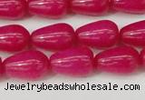 CCN3752 15.5 inches 8*12mm teardrop candy jade beads wholesale