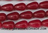 CCN3753 15.5 inches 8*12mm teardrop candy jade beads wholesale