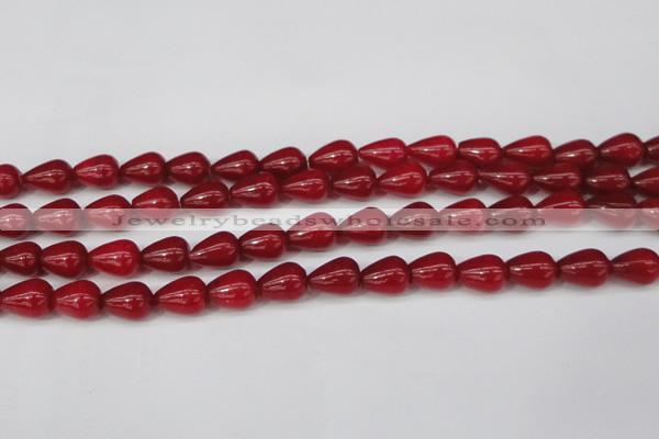 CCN3764 15.5 inches 10*14mm teardrop candy jade beads wholesale