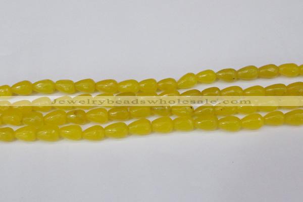 CCN3775 15.5 inches 8*12mm faceted teardrop candy jade beads