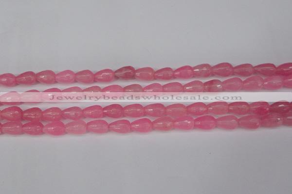 CCN3776 15.5 inches 8*12mm faceted teardrop candy jade beads