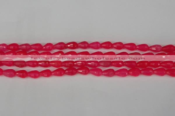 CCN3777 15.5 inches 8*12mm faceted teardrop candy jade beads