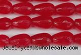 CCN3778 15.5 inches 8*12mm faceted teardrop candy jade beads