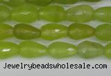 CCN3781 15.5 inches 8*12mm faceted teardrop candy jade beads