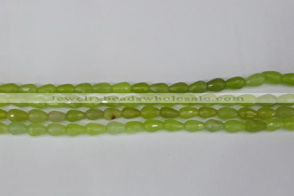 CCN3781 15.5 inches 8*12mm faceted teardrop candy jade beads