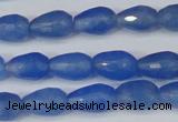 CCN3782 15.5 inches 8*12mm faceted teardrop candy jade beads