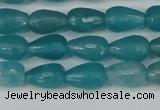 CCN3785 15.5 inches 8*12mm faceted teardrop candy jade beads