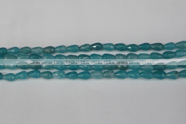 CCN3785 15.5 inches 8*12mm faceted teardrop candy jade beads