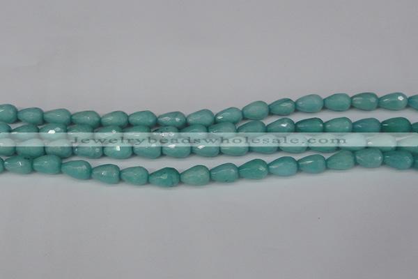 CCN3786 15.5 inches 8*12mm faceted teardrop candy jade beads