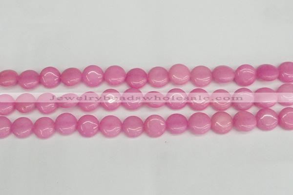 CCN3818 15.5 inches 14mm flat round candy jade beads wholesale