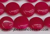 CCN3819 15.5 inches 14mm flat round candy jade beads wholesale