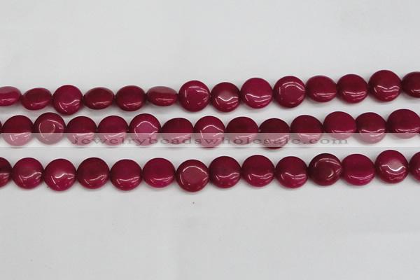 CCN3821 15.5 inches 14mm flat round candy jade beads wholesale