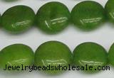 CCN3823 15.5 inches 14mm flat round candy jade beads wholesale