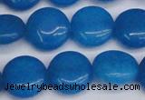 CCN3825 15.5 inches 14mm flat round candy jade beads wholesale