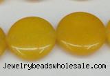 CCN3830 15.5 inches 20mm flat round candy jade beads wholesale